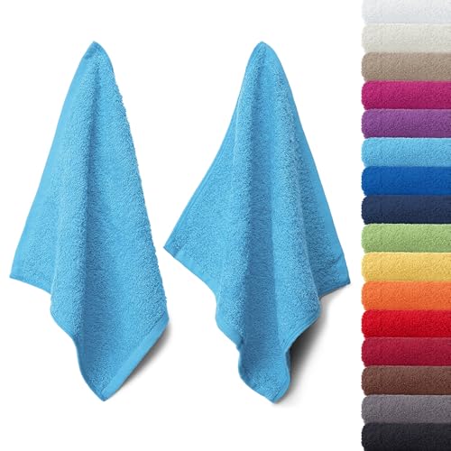 AR Line 2er Pack zum Sparpreis, Frottier Handtuch-Serie - in 8 Größen und 16 Farben 100% Baumwolle 500 g/m², 2er Pack Seiftücher (30x30 cm) in Türkis von AR Line
