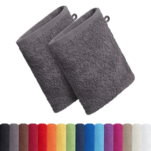AR Line 2er Pack zum Sparpreis, Frottier Handtuch-Serie - in 8 Größen und 16 Farben 100% Baumwolle 500 g/m², 2er Pack Waschlappen (15x21 cm) in Anthrazit-Grau von AR Line