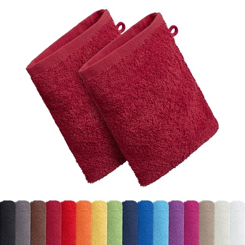 AR Line 2er Pack zum Sparpreis, Frottier Handtuch-Serie - in 8 Größen und 16 Farben 100% Baumwolle 500 g/m², 2er Pack Waschlappen (15x21 cm) in Burgund von AR Line