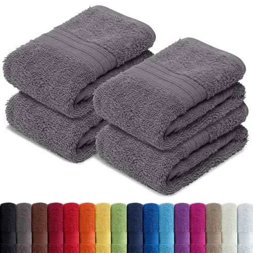 AR Line 4er Pack zum Sparpreis, Frottier Handtuch-Serie - in 7 Größen und 16 Farben 100% Baumwolle 500 g/m², 4er Pack Gästetücher (30x50 cm) in Anthrazit-Grau von AR Line