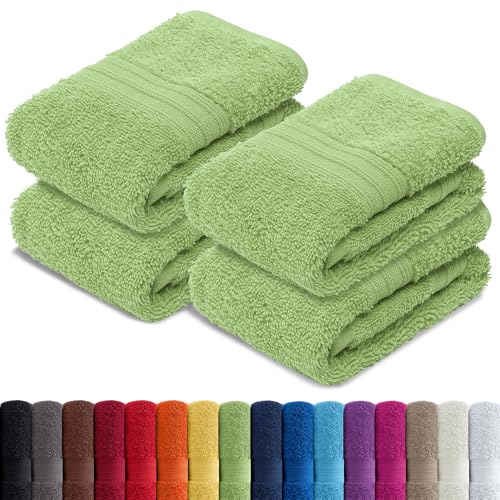AR Line 4er Pack zum Sparpreis, Frottier Handtuch-Serie - in 7 Größen und 16 Farben 100% Baumwolle 500 g/m², 4er Pack Gästetücher (30x50 cm) in Apfelgrün von AR Line