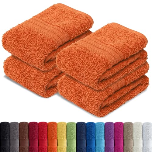 AR Line 4er Pack zum Sparpreis, Frottier Handtuch-Serie - in 7 Größen und 16 Farben 100% Baumwolle 500 g/m², 4er Pack Gästetücher (30x50 cm) in Terra von AR Line