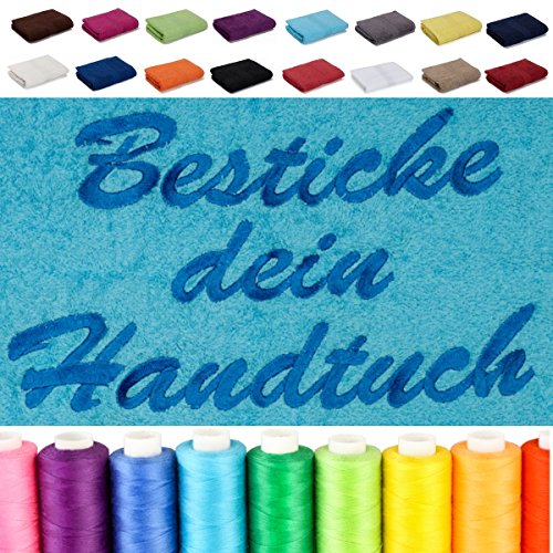 AR Line Besticken Sie Handtuch mit Namen oder mit Wunschtext Bestickt, Badetuch (100x150cm) in Dunkelblau von AR Line