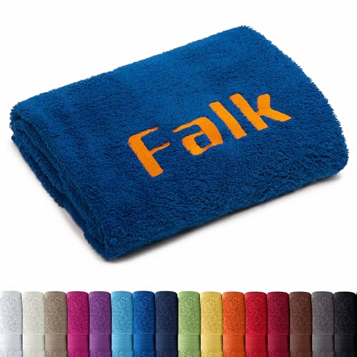 AR Line Besticken Sie Handtuch mit Namen oder mit Wunschtext Bestickt, Duschtuch (70x140cm) in Royal von AR Line