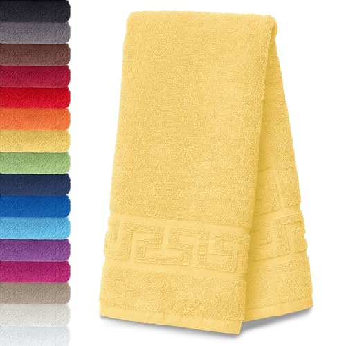 AR Line Frottier Handtuch-Serie - in 8 Größen und 16 Farben für Sie verfügbar, Duschvorleger (50x70cm) in Gelb von AR Line