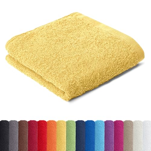 AR Line Frottier Handtuch-Serie - in 8 Größen und 16 Farben für Sie verfügbar, Seiftuch (30 x 30cm) in Gelb von AR Line