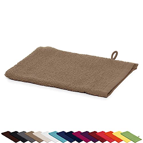 AR Line Frottier Handtuch-Serie - in 8 Größen und 16 Farben für Sie verfügbar, Waschhandschuh (15 x 21cm) in Sand von AR Line