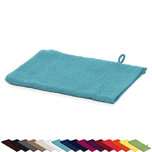 AR Line Frottier Handtuch-Serie - in 8 Größen und 16 Farben für Sie verfügbar, Waschhandschuh (15 x 21cm) in Türkis von AR Line