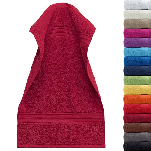 AR Line Frottier Handtuch-Serie - in 8 Größen und 16 Farben für Sie verfügbar, Gästetuch (30x50cm) in Burgund von AR Line