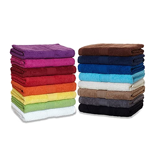 AR Line Frottier Handtuch-Serie - in 8 Größen und 16 Farben für Sie verfügbar, Handtuch (50x100cm) in Anthrazit-Grau von AR Line