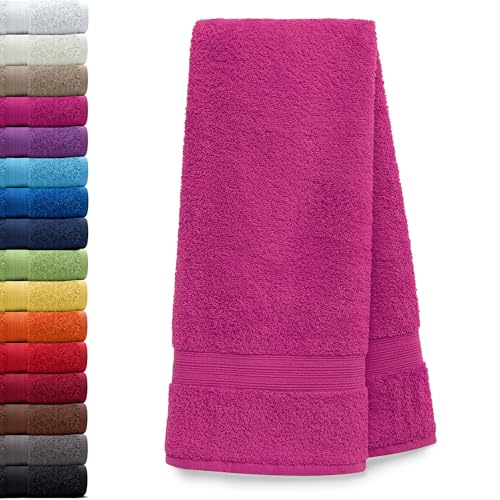 AR Line Frottier Handtuch-Serie - in 8 Größen und 16 Farben für Sie verfügbar, Saunatuch (70x200cm) in Pink von AR Line