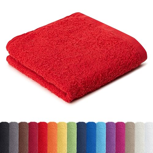 AR Line Frottier Handtuch-Serie - in 8 Größen und 16 Farben für Sie verfügbar, Seiftuch (30 x 30cm) in Rot von AR Line