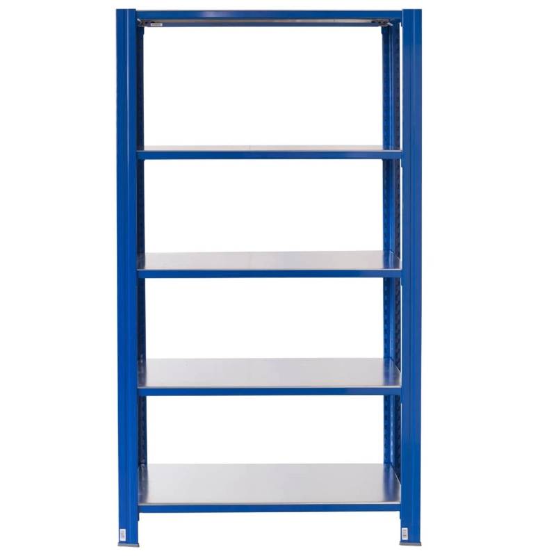 Ar Shelving T Profile Steckregal Blau & Verzinkt 250 x 60 x 30 cm 5 Böden 180 kg von AR Shelving