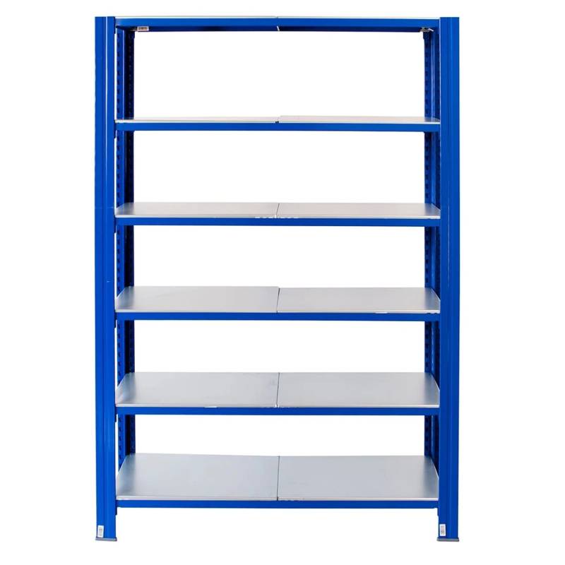 Ar Shelving T Profile Steckregal Blau & Verzinkt 250x120x40 cm 6 Böden 180 kg von AR Shelving