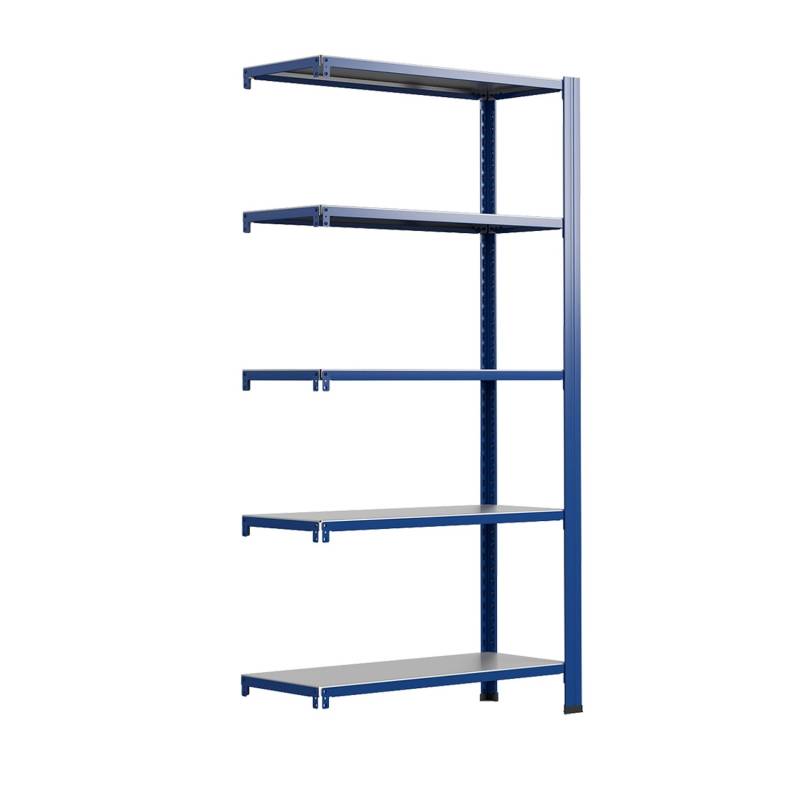 Ar Shelving T Profile Zusatzmodul Blau & Verzinkt 200x60x40 cm 5 Böden 180 kg von AR Shelving