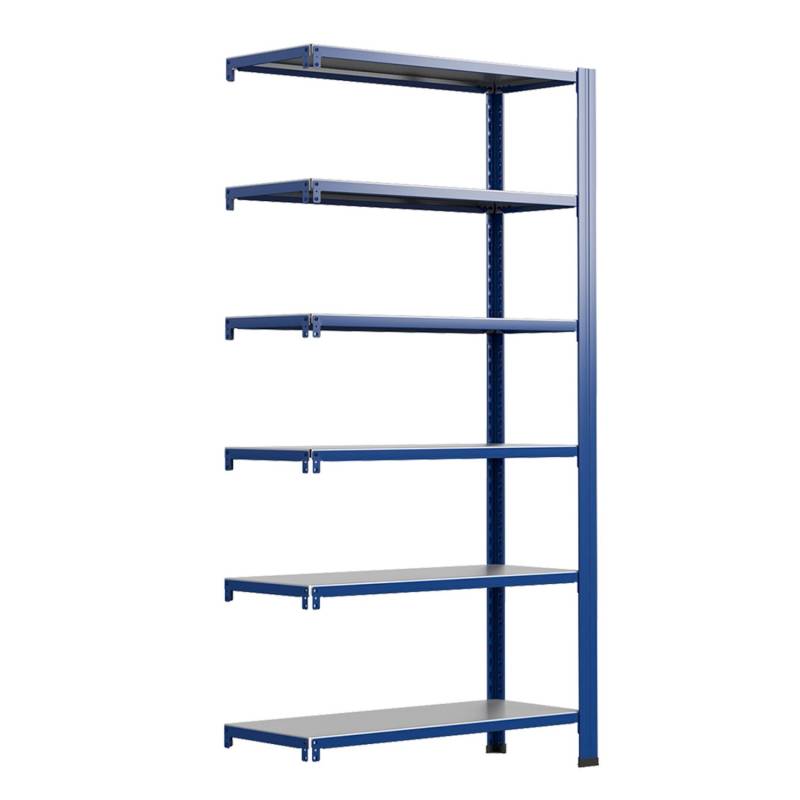 Ar Shelving T Profile Zusatzmodul Blau & Verzinkt 200x80x30 cm 6 Böden 180 kg von AR Shelving
