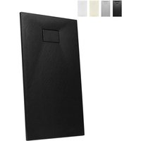 Harzduschwanne bodenbündig rechteckig 140x80 Stone - Schwarz von ARATI BATH & SHOWER