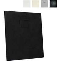 Quadratische Duschwanne 90x90 bodenbündig im modernen Bad aus Harz Stone - Schwarz Quadratische Duschwanne 90x90 bodenbündig im modernen Bad aus Harz Stone - Schwarz von ARATI BATH & SHOWER