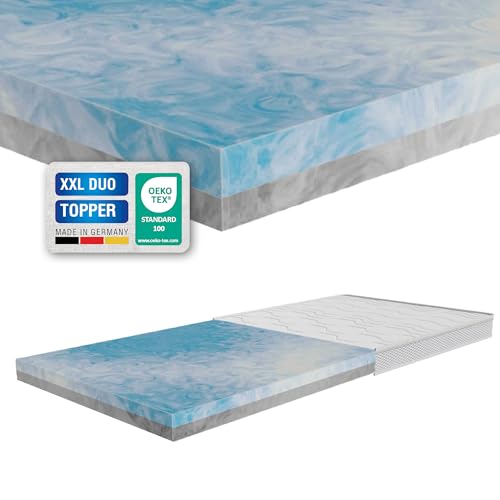 XXL Duo 12cm Topper - Härtegrad wendbar - H2/H3 oder H3/H4 - alle Größen Matratzenauflage - für alle Betten geeignet (H3/H4 - mittel/fest, 200 x 200 cm) von ARBD