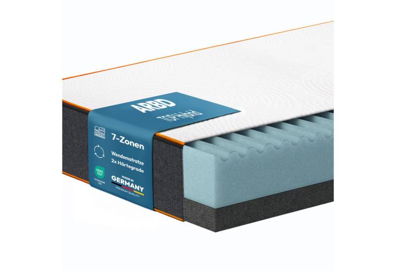 Kaltschaummatratze TOP Hybrid H2/H3, H2/H4, H2/H5 Wendematratze, ARBD, 24 cm hoch, Komfortable Matratze in den Größen 90×200 cm und 140×200 cm von ARBD