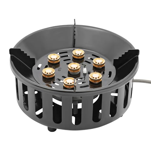 21000W Camping Gaskocher, Winddichter Gaskocher Outdoor, Gasherd-Brenner mit 2 Adapter, Winddicht Gas Campingkocher mit Piezozündung, Camping-Gas-Kochbrenner, für Camping Wandern Und Partys von ARBGO