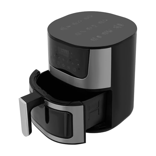 Digitale Heißluftfritteuse, 6-Liter Airfryer mit Glas-Touchscreen, einstellbare Temperatur 80°C-200°C, Antihaftbeschichtung, Leichte Reinigung, Heißluftfritteuse zum Grillen, Backen, Frittieren von ARBGO