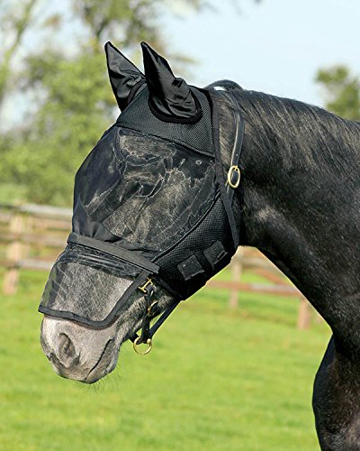 Fliegenschutzmaske Nasenschutz abnehmbar Mini Shetty ARBO-INOX® (Mini Shetty, Schwarz) von ARBO-INOX