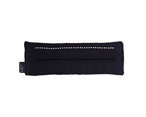 ARBO-INOX Kinnunterlage mit Strasssteinen weiches Kinnpolster aus Frottee (COB VOLLBLUT, SCHWARZ) von ARBO-INOX