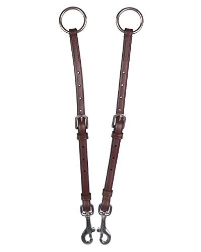ARBO-INOX Martingal-Gabel Basic aus Leder mit Clips verstellbare Gabel für Vorderzeug (Pony, Braun) von ARBO-INOX