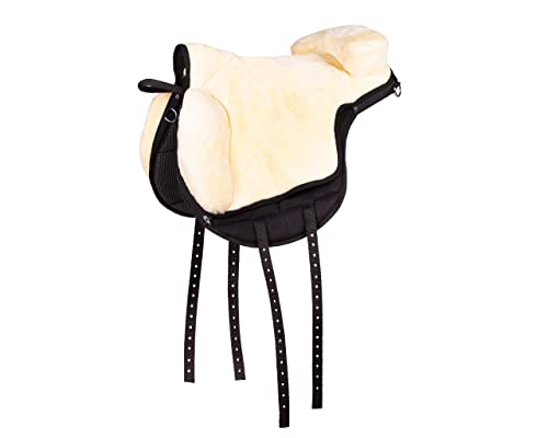 Reitpad Bareback Pad Schwarz anatomisch mit abnehmbarem Kunstfell (Shetty) von ARBO-INOX
