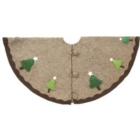 Handgefertigte Erbstück Weihnachtsbaum Rock Aus Filz - Bäume Auf Grau Große Größe. 60 "Neutrale Farben. Grün, Wolle, Hütte, Cabin, Luxuriös Handgefertigte Erbstück Weihnachtsbaum Rock Aus Filz - Bäume Auf Grau Große Größe. 60 "Neutrale Farben. Grün, Wolle, Hütte, Cabin, Luxuriös von ARCADIAHOME