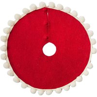 Mini Rock Tannenbaum - Pom Poms Auf Rot in Handgefilzter Wolle 66 cm, Tabletop Baumrock, Small, Luxus, Handgemacht, Filz, Elegant, Kinder Mini Rock Tannenbaum - Pom Poms Auf Rot in Handgefilzter Wolle 66 cm, Tabletop Baumrock, Small, Luxus, Handgemacht, Filz, Elegant, Kinder von ARCADIAHOME