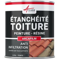 Arcane Industries - arcafilm - Etancheite toiture Anti infiltration Anti fissure Réparation Matériaux cassés Comme une peinture - Schiefer - 0,75 l von ARCANE INDUSTRIES