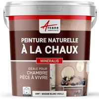 Arcane Industries - Natürliche Kalkfarbe für drinnen - mineralis - Wasabi-Altweiß - 60 m²-Kit, 2 x 5 kg - Wasabi-Altweiß von ARCANE INDUSTRIES