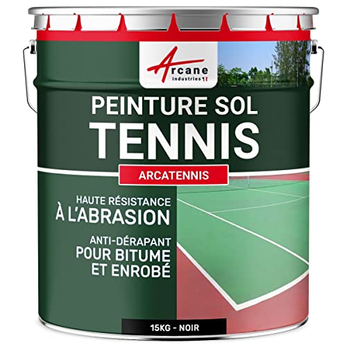 Rutschfeste Tennisplatzfarbe - ARCATENNIS Schwarz-15 kg (bis zu 30 m² in 2 schichten) von ARCANE INDUSTRIES