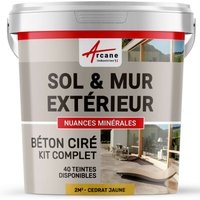 BETON CIRÉ: KIT KUNSTHARZ-BETONBESCHICHTUNG FÜR DRAUSSEN - Böden, Wände, Terrassen, Balkone, Treppen - Cedrat - Jaune - 2 m²-Kit (2 Schichten) von ARCANE INDUSTRIES