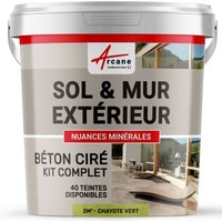 Arcane Industries - beton ciré: kit kunstharz-betonbeschichtung für draussen - Böden, Wände, Terrassen, Balkone, Treppen - Chayote-Grün - 2 m²-Kit (2 von ARCANE INDUSTRIES