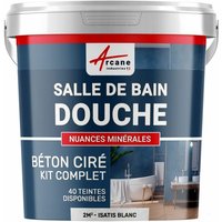 Arcane Industries - beton ciré: Kit betonbeschichtung | kunstharz-beton Badezimmer begehbare Dusche - Wasserdichte Beschichtung - Isatis-Weiß - 2 von ARCANE INDUSTRIES