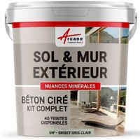 Arcane Industries - beton ciré: kit kunstharz-betonbeschichtung für draussen - Böden, Wände, Terrassen, Balkone, Treppen - Hellgrau - 5 m²-Kit (2 von ARCANE INDUSTRIES