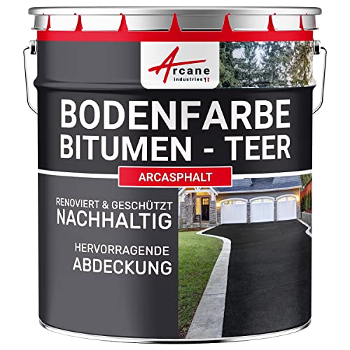 Bitumenfarbe/Teerfarbe: Harzbodenbeschichtung für Asphalt, Teer, Belag - ARCASPHALT Tennisrot - 15 kg (bis zu 30 m² in 2 schichten) von ARCANE INDUSTRIES