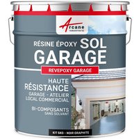 Epoxidharzlack: Garagenboden - REVEPOXY GARAGE - Graphitschwarz RAL 9011 - kit 5kg bis zu 16m² für 2 Schichten von ARCANE INDUSTRIES