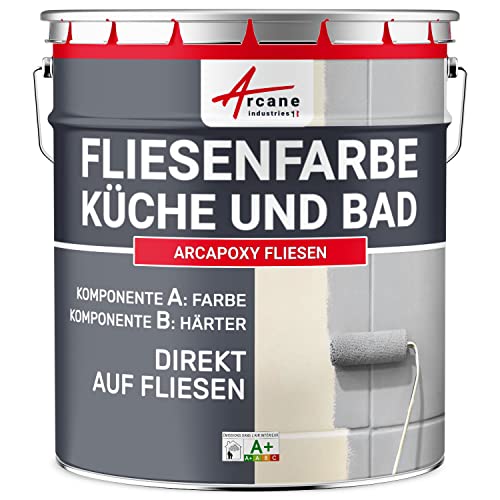 FLIESENLACK FÜR KÜCHE UND BADEZIMMER - ARCAPOXY FLIESEN RAL 1019 - Beige Grau-1 kg (bis zu 10 m² in 2 schichten) von ARCANE INDUSTRIES