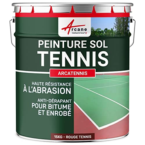 Farbe für Tennisplatz, poröser Beton, Farbe, Renovierungslinie, rutschfest, Fitnessraum, Arcatennis, 15 kg (bis zu 30 m² in 2 Schichten) – Rot Tennis ARCANE INDUSTRIES von ARCANE INDUSTRIES