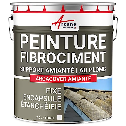 Fibrozementfarbe und Einkapselung für Asbest- und Bleiuntergründe: ARCACOVER ASBEST Weiß - 2.5 L von ARCANE INDUSTRIES