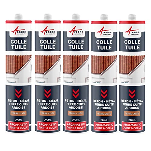 Hybrider Polymer-Klebstoff für Dachziegel : ARCAMASTIC FUGEN UND KLEBER Terrakotta - 290 ml x 5 von ARCANE INDUSTRIES