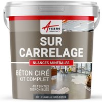 KIT KUNSTHARZBETON FÜR FLIESEN - Flanell-Dunkelgrau - 2 m²-Kit (2 Schichten) von ARCANE INDUSTRIES