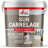Arcane Industries - kit kunstharzbeton für fliesen - Nerz-Grau-Beige - 2 m²-Kit (2 Schichten) - Nerz-Grau-Beige von ARCANE INDUSTRIES
