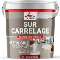 Arcane Industries - kit kunstharzbeton für fliesen - Granatapfel-Rot - 2 m²-Kit (2 Schichten) - Granatapfel-Rot von ARCANE INDUSTRIES