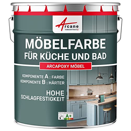 Farbe für Küchenmöbel, Arbeitsplatten und Badezimmer - ARCAPOXY MÖBEL RAL 9005 - Dunkelschwarz - 2.5 kg (bis zu 30 m² in 2 schichten) von ARCANE INDUSTRIES
