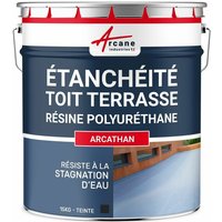 Membran Kunstharz Polyurethan - Abdichtende Flüssigfolie aus Polyurethan für Flachdächer und Dachterrassen - Balkonabdichtung Di - Schiefer - 15 kg von ARCANE INDUSTRIES